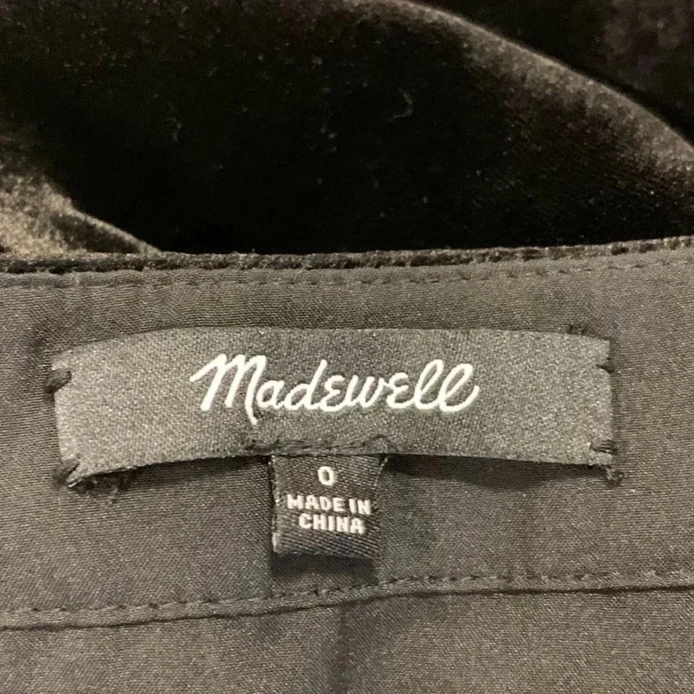 Madewell Women's Velvet Silk Blend Knee Length Pencil Slit Skirt Size 0‎